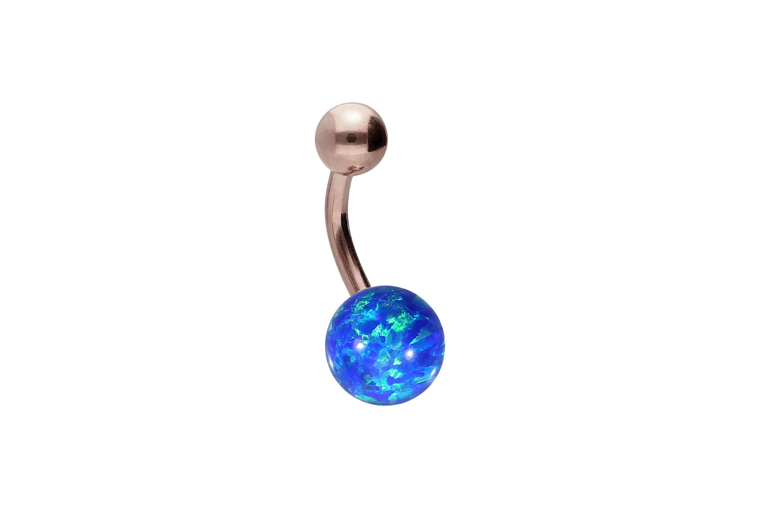 Titan Bananabell Piercing SYNTHETISCHER OPAL + TITAN-KUGEL